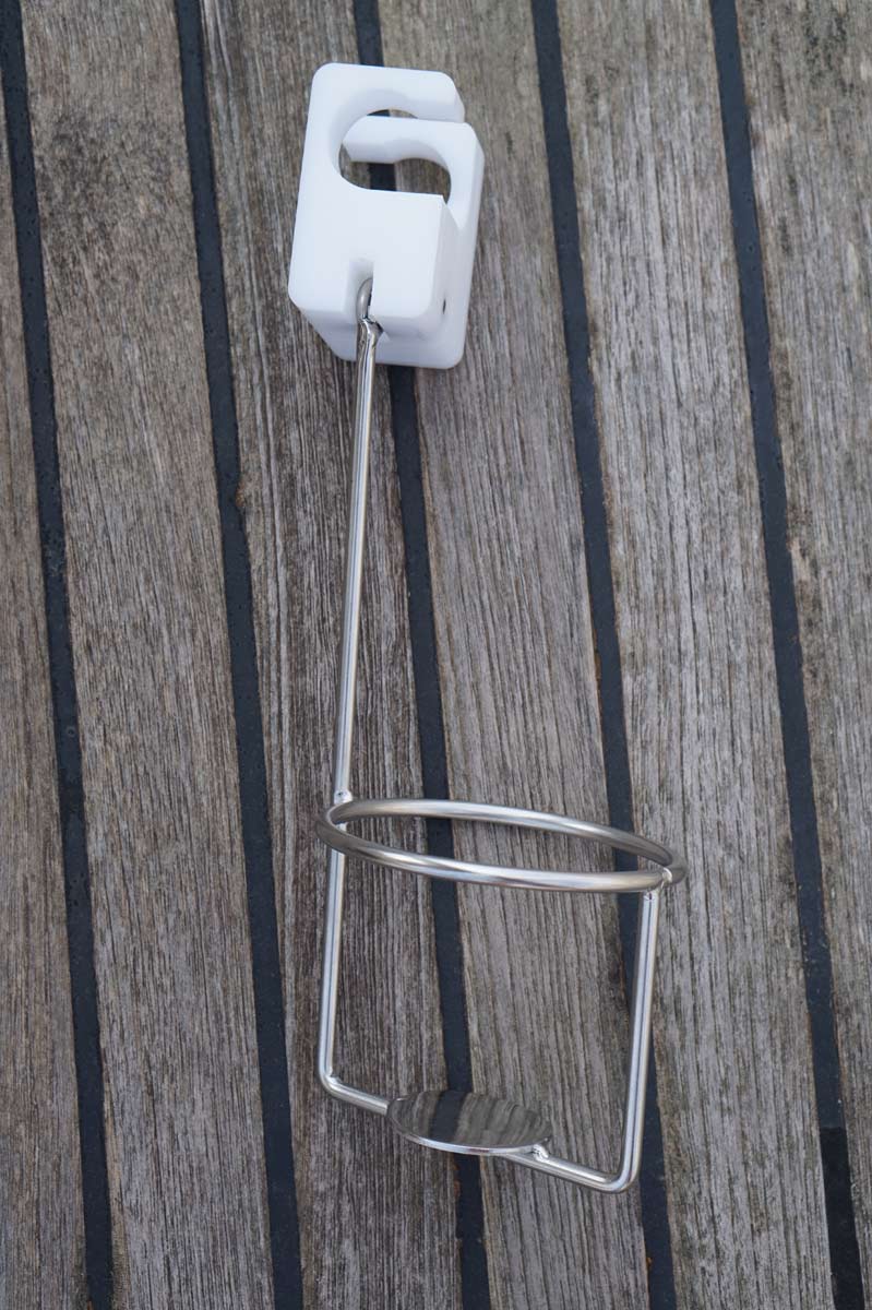 Drinkholder for Guard Rails and Stanchions