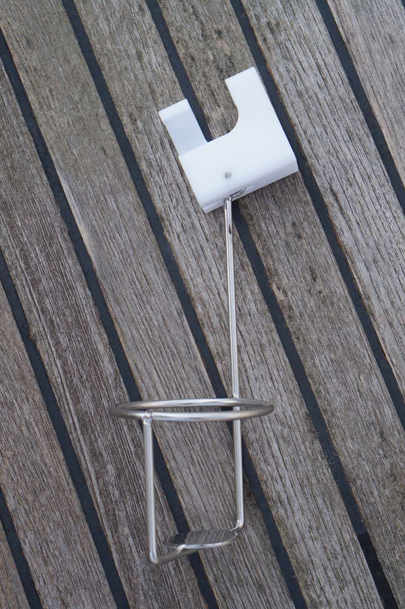 Drinkholder for Guard Rails and Stanchions