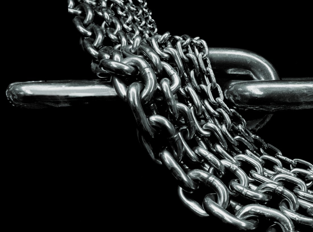 Anchor chain in stainless steel calibrated