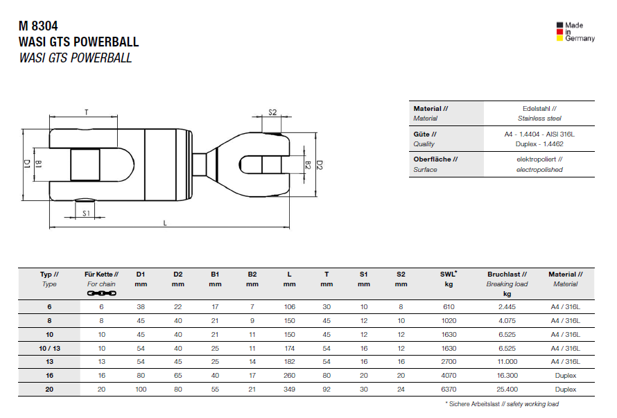 Anchor Connector Stainless Steel - 7